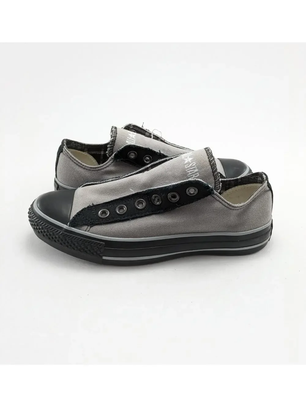 Womens Converse Chuck Taylor All Star Slip-On Grey Black‎ Shoes 135532C Size 7